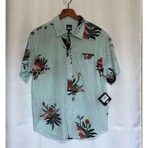 Billabong Shirt Mens S Multi Floral Alligator Short Sleeve Classic Button Up